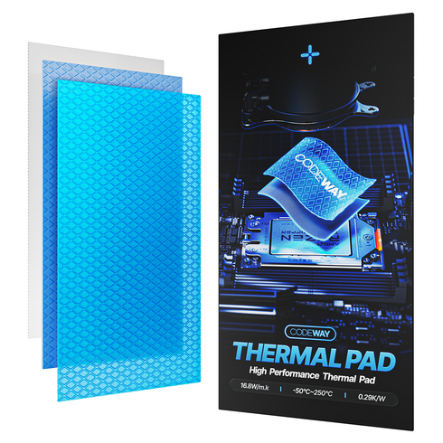코드웨이 CPU 써멀패드 열전도율 16.8W/m.k 85 x 45mm, 1개, 파란색, TPA-1mm