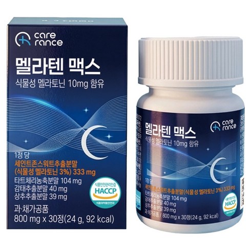 케어란스 식물성 멜라토닌 10mg 함유 멜라텐 맥스 24g, 1개, 30정