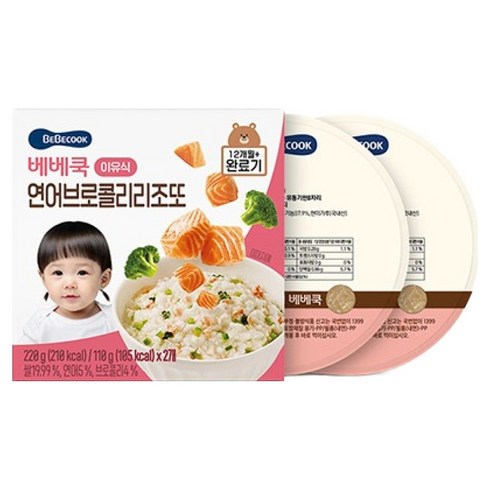 베베쿡 리조또 실온이유식 완료기 2p, 혼합맛(연어/브로콜리), 220g, 1개