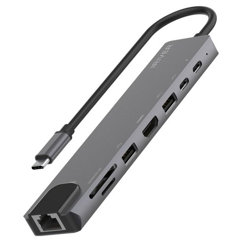 아이리버 USB C A타입 5Gbps HDMI 4K PD 100W 패스스루 DeX 지원 8in1 메탈프레임 멀티 허브, 1개
