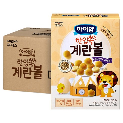 아이얌 일동후디스 한입쏙 계란볼, 10개, 60g, 계란맛