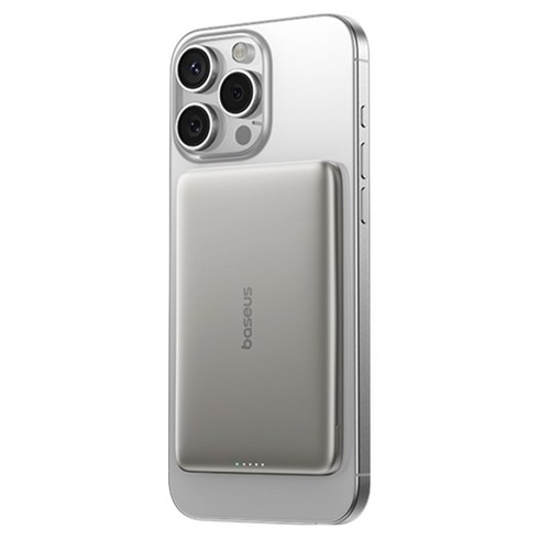 베이스어스 picogo 초슬림 Qi2 마 보조배터리 10000mAh 27W, 티타늄, AM41