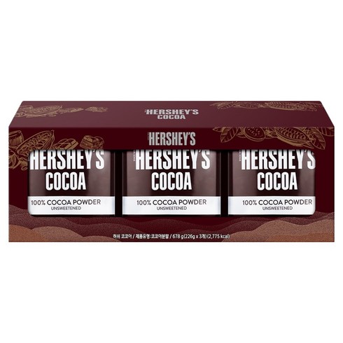 허쉬 코코아 파우더, 3개, 226g, 1개입