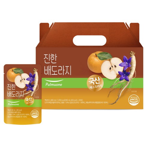 풀무원녹즙 진한 배도라지즙, 80ml, 30개