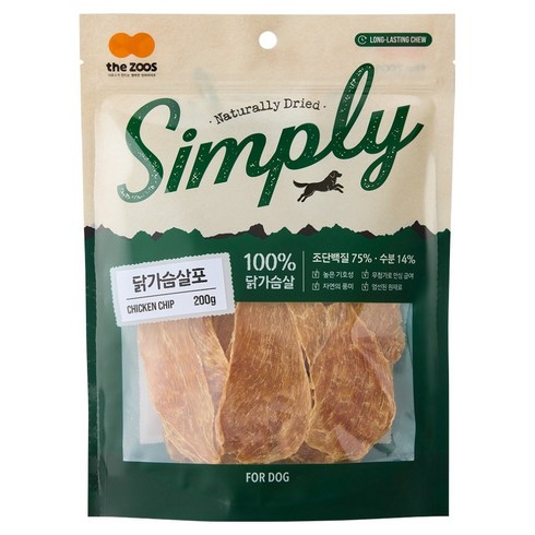 더주스 강아지 심플리 무첨가 육포, 200g, 1개, 닭가슴살포