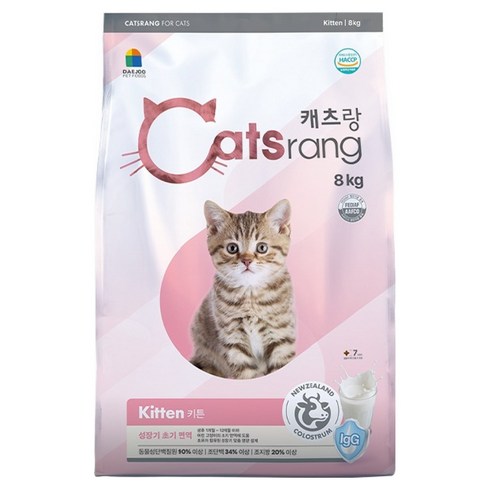 캐츠랑 키튼 고양이 건식 사료, 닭+참치, 8kg, 1개