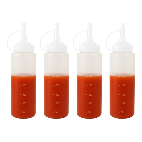 리빙메이커 BPA FREE 잘라쓰는 입구 넓은 말랑타입 소스통, 360ml, 4개