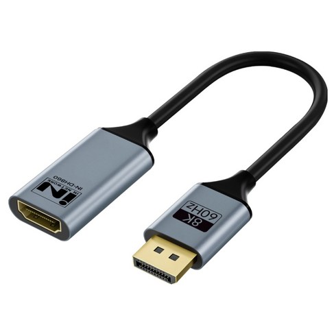 인네트워크 8K UHD 60Hz 지원 디스플레이포트 DP ver1.4 to HDMI ver2.1 영상변환 컨버터 IN-DH860, 1개, 26cm