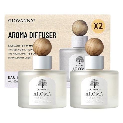 GIOVANNY 차량용 방향제 100ml 2p, 베이비파우더, 1세트