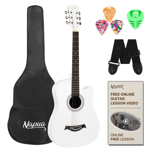나푸아 입문용 어쿠스틱 통기타, NG113, 화이트, 1세트