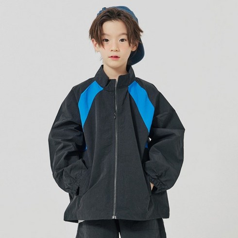 바브키즈 아동용 배색 라인 윈드 브레이커