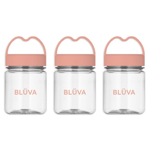 블루바 눈금표시 트라이탄 하트캡 다용도 미니 쉐이커, 핑크, 200ml, 3개