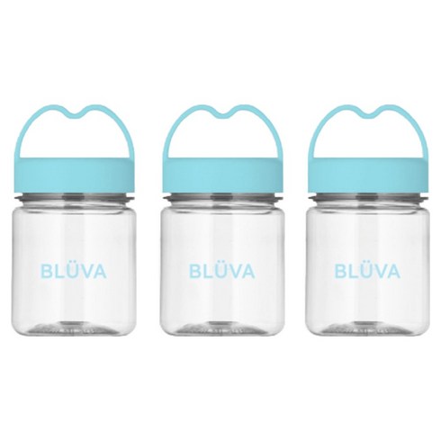 블루바 눈금표시 트라이탄 하트캡 다용도 미니 쉐이커, 블루, 200ml, 3개