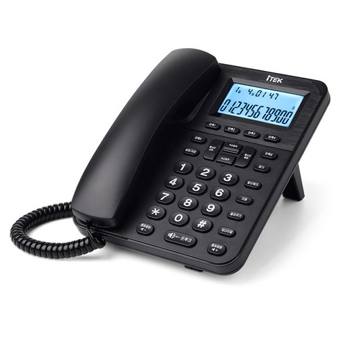 iTEK 가정용 사무용 업소용 관리실 발신자 유선 전화기, IK-670(검정)