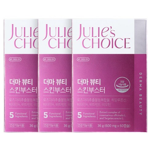 줄리스초이스 비오틴 히알루론산 홈케어 더마 뷰티 스킨부스터 36g, 3개, 60정