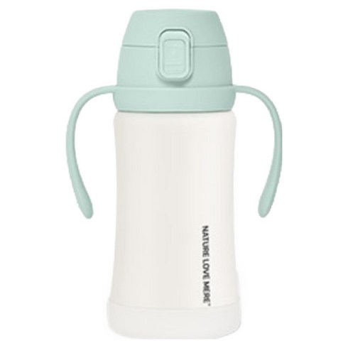 네이쳐러브메레 애니멀 프렌즈 원터치 스테인리스 빨대컵, 후레쉬민트, 1개, 300ml