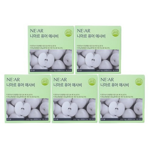니아르 퓨어 고체 애사비 캔디 47.6g, 28정, 5개
