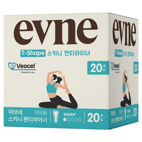 이브네 프리미엄 비오 스키니 팬티라이너, 1개, 20개입, 일반