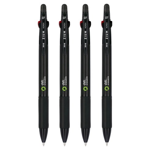 자바펜 지움3겔 지워지는 볼펜 0.7mm, 블랙, 4개