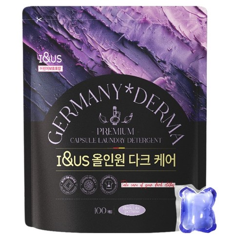 아이앤어스 올인원 다크 케어 세탁 캡슐세제, 100개입, 8g, 1개