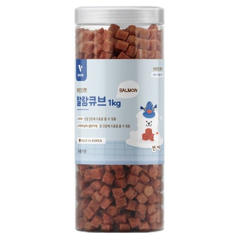 뷰인더펫 강아지 말랑 큐브 간식, 연어, 1kg, 1개