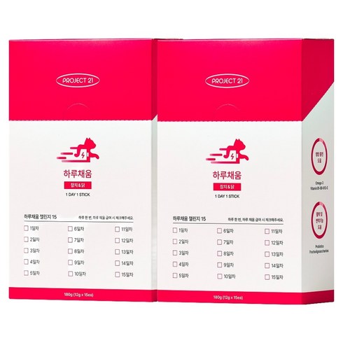 프로젝트21 고양이 하루채움 종합 영양제 참치&닭, 180g, 2개