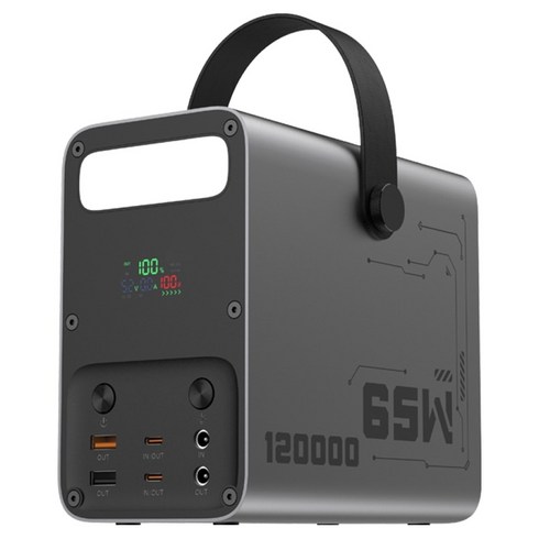 라플루 캠핑 차박용 인산철 PD 65W 12V DC 보조배터리 120000mAh, 실버, RPB-LFP12