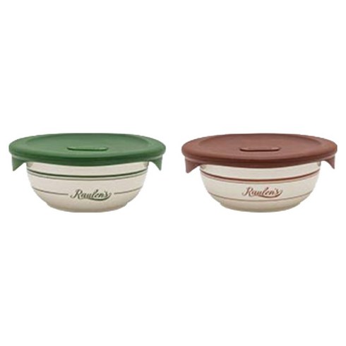 메종오브제 로렌스 런던 냉동밥 용기 그린 450ml + 레드 450ml 세트, 1세트, 2개