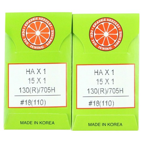 오렌지니들 가정용 미싱바늘 HA 10p, 2개