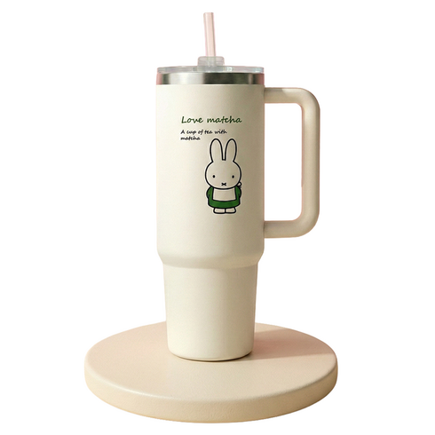보프렌즈 미피 말차 대용량 스텐 텀블러, 1개, 887ml, 아이보리