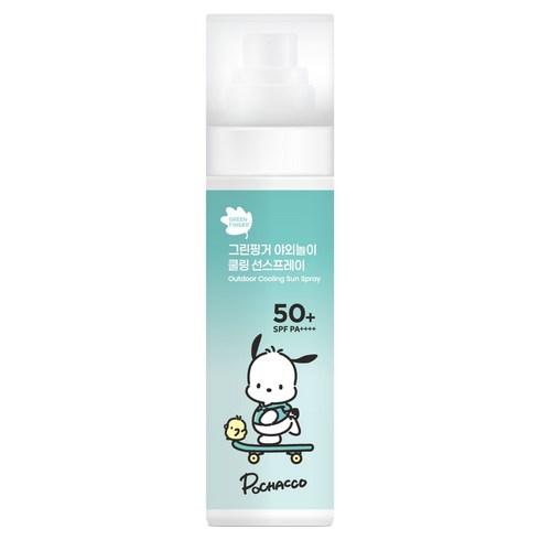 그린핑거 산리오 포차코 에디션 야외놀이 쿨링 선스프레이 SPF50+ PA++++, 1개, 95ml
