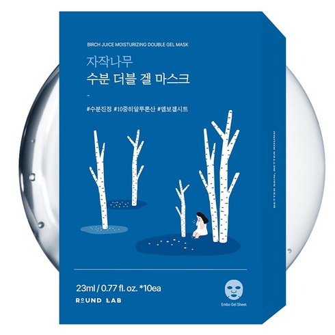 라운드랩 자작나무 수분 더블 겔 마스크 23ml, 10매입, 1개