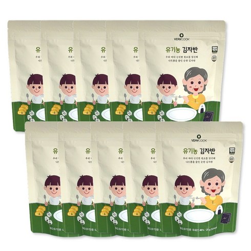 베리쿡 어린이용 유기농 김자반, 10개, 25g, 김맛