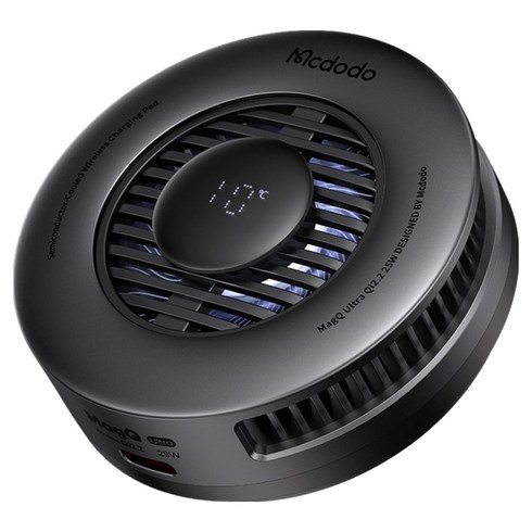 맥도도 Qi2.2 25W 맥세이프 TEC 쿨링 고속 무선 충전기 CH-841, 1개, 블랙