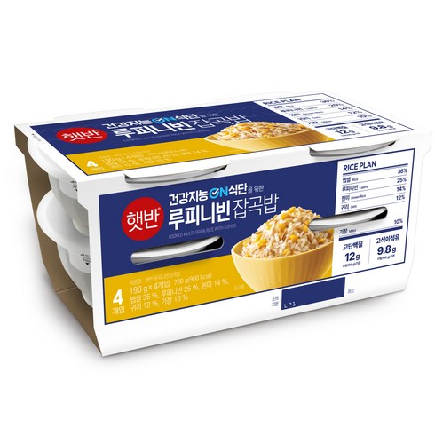 햇반 루피니빈 잡곡밥, 190g, 4개