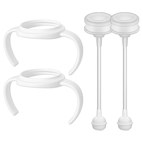 순수아 젖병손잡이 고급형 2P + 교체용 빨대리필 2P, 화이트(젖병손잡이), 1세트