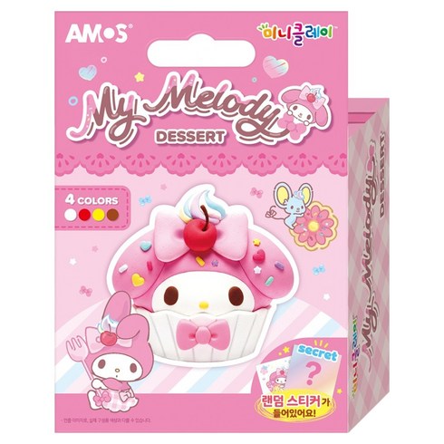 아모스 산리오 마이멜로디 디저트 4색 미니클레이, 30g, 1개