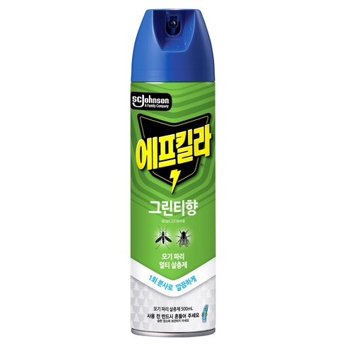 에프킬라 모기약 에어로졸 그린티향, 1개, 500ml