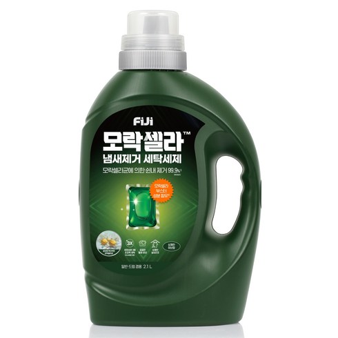 피지 모락셀라 냄새제거 일반드럼 겸용 상쾌한 허브향 세탁세제 본품, 2.1L, 1개