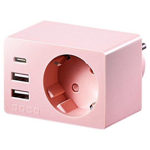 보코 미니원36 USB C타입 초고속 충전 PD36W 멀티탭 1구 BC-A116U36, 1개, 핑크, 73mm