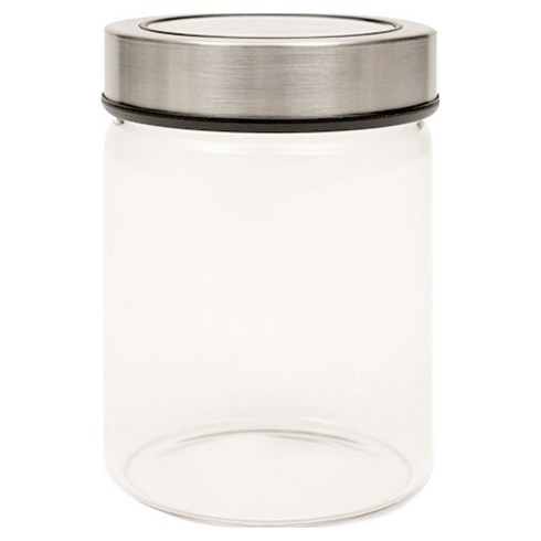인블룸 스텐캡 원형 유리보관용기, 1개, 600ml