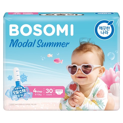 보솜이 모달썸머 팬티형 기저귀 남여공용, 120매, 대형(L)