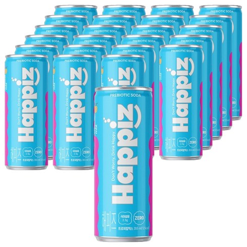 롯데칠성음료 해피즈 프리바이오틱 소다 트로피칼믹스, 24개, 355ml