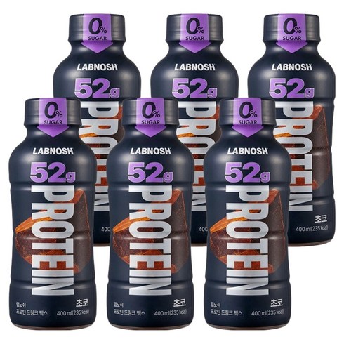 랩노쉬 프로틴 드링크 맥스 초코, 6개, 400ml