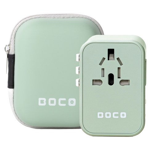 보코 5포트 C타입 초고속충전 PD35W 해외 여행용 멀티어댑터 그린 BC-801MAX, 1개