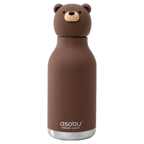 아소부 진공스텐 캐릭터 베스티 보온보냉 텀블러, 브라운 베어, 460ml, 1개