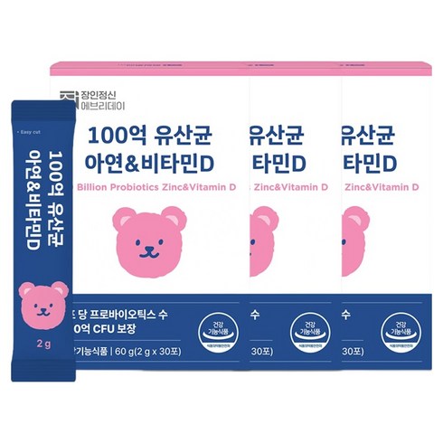 장인정신에브리데이 100억 유산균 아연 & 비타민D 30p, 60g, 3개