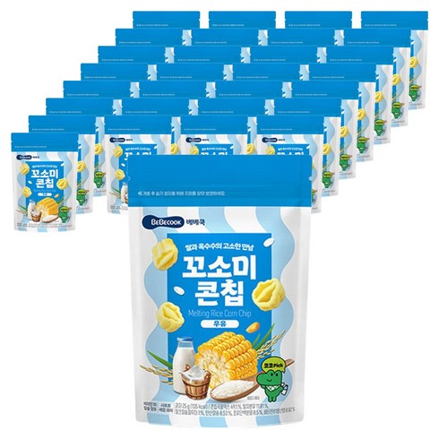 베베쿡 꼬소미콘칩, 우유, 25g, 30개