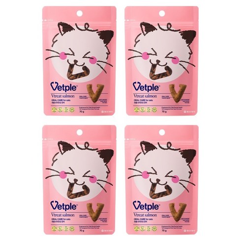 벳플 고양이 브이트릿 간식, 70g, 4개, 연어맛