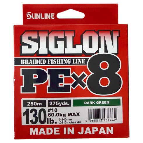 선라인 시그론 PEX8 낚싯줄 130LB, 다크그린, 1개